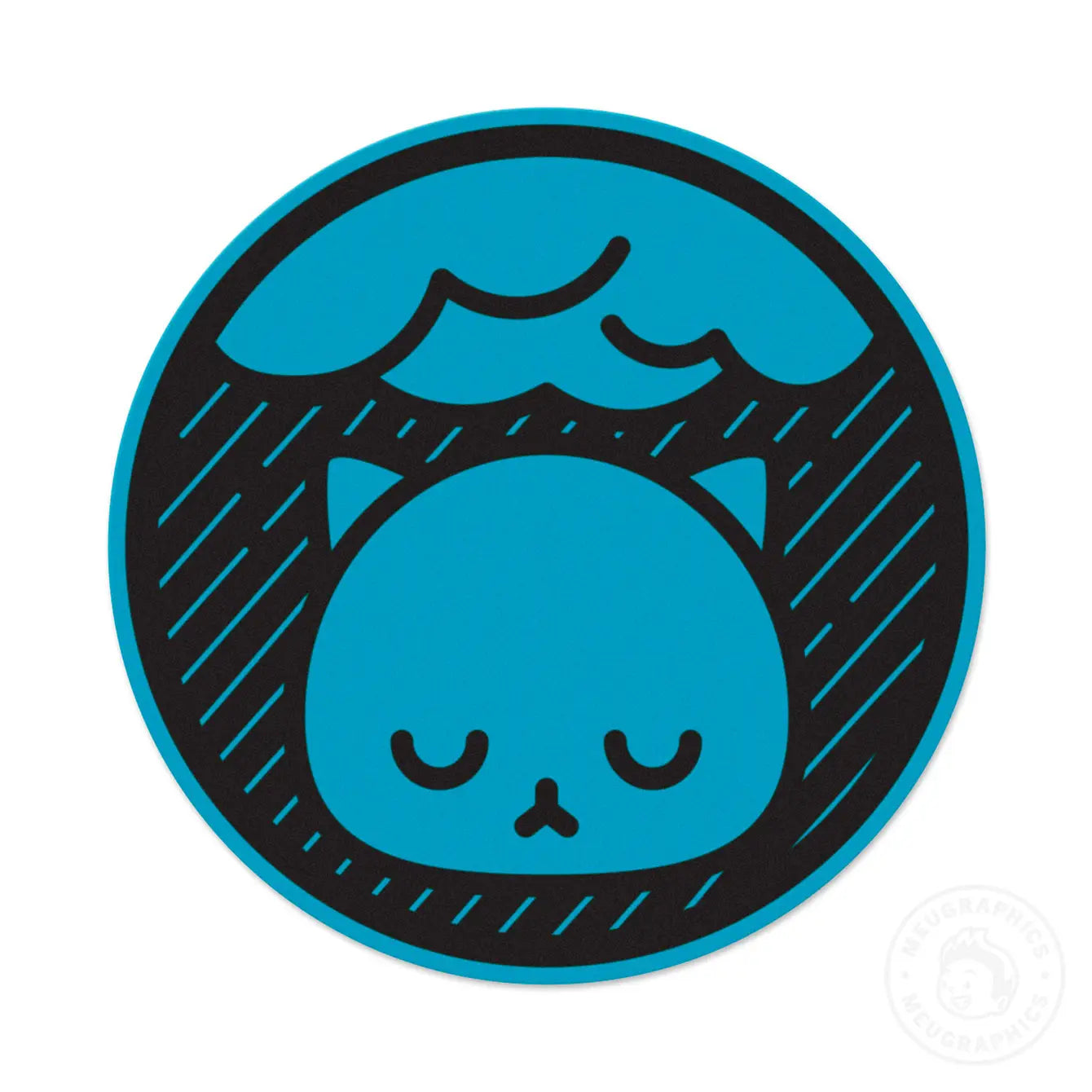 Gloomy Cat Blue Vinyl Sticker