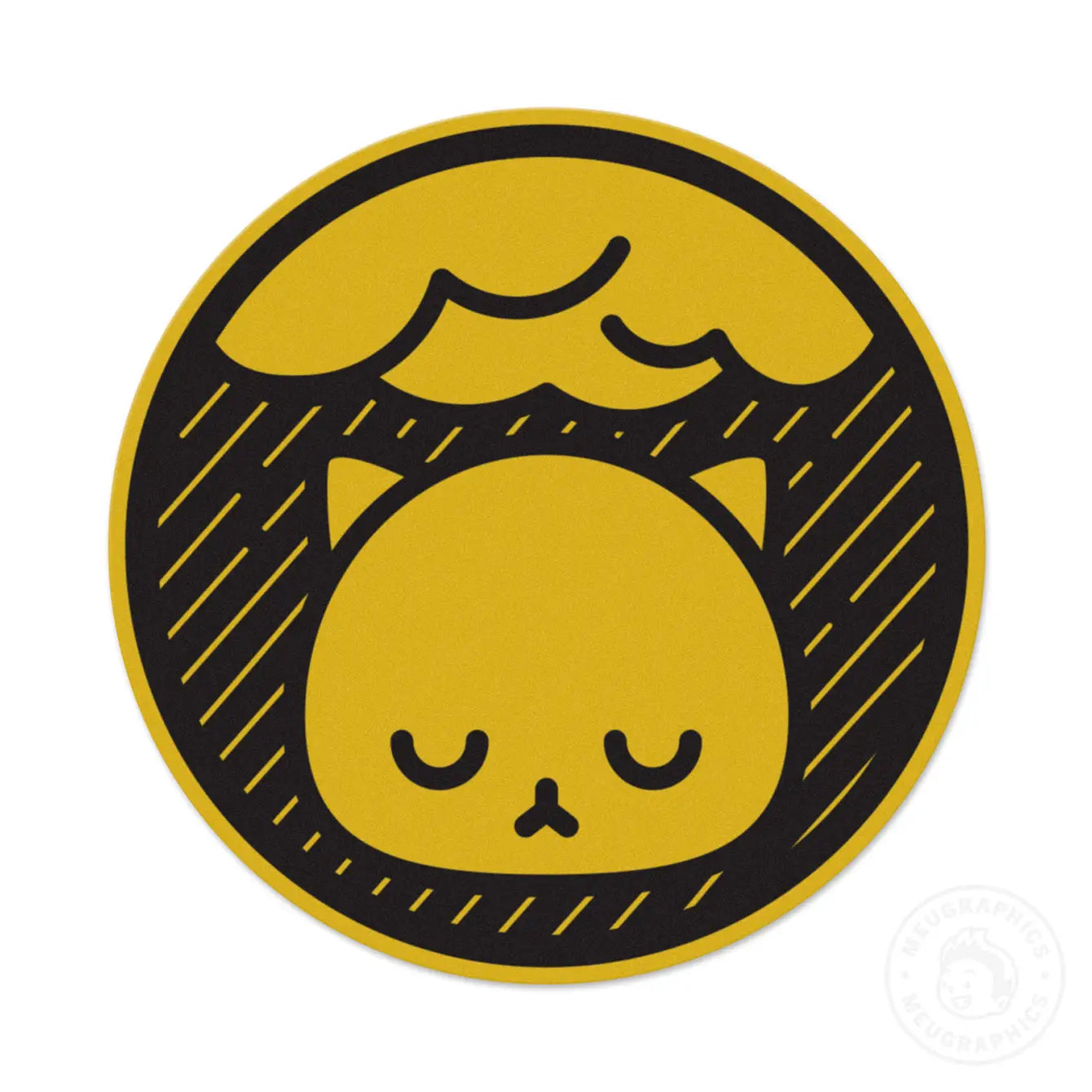 Gloomy Cat Yellow Vinyl Sticker