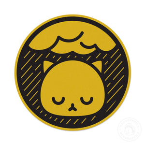 Gloomy Cat Yellow Vinyl Sticker