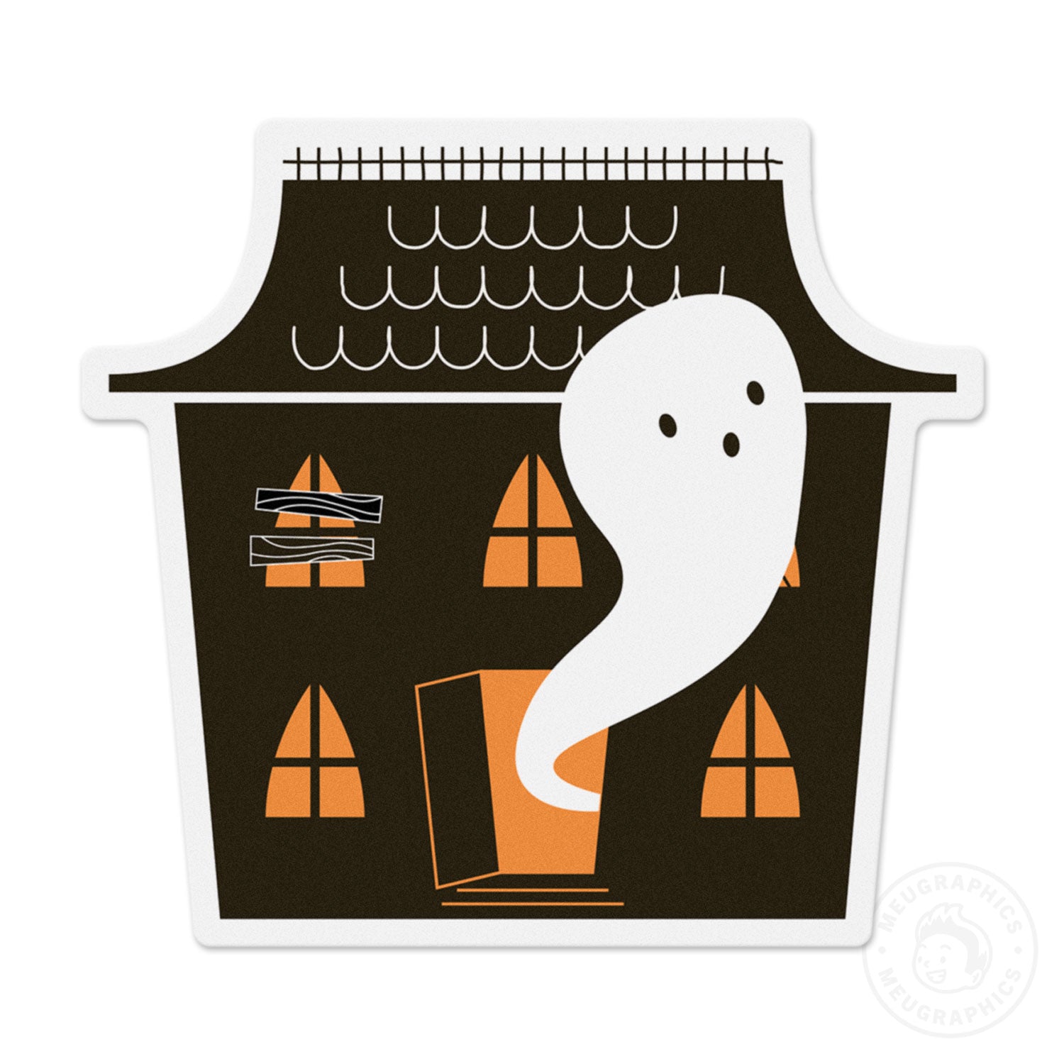 Haunted House Ghost Vinyl Sticker