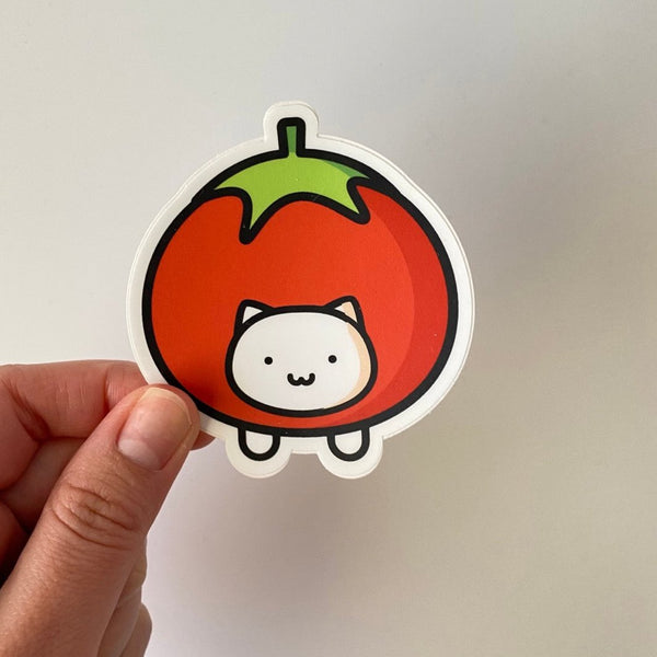 Tomato Cat Vinyl Sticker