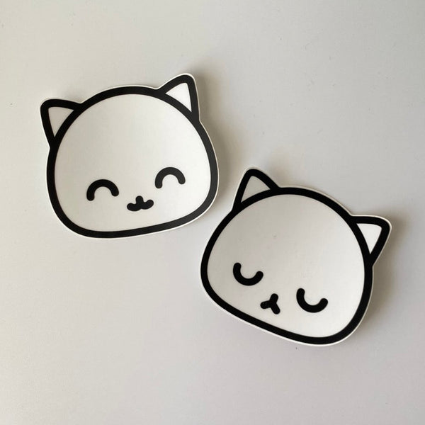 Happy and Sad Cat Vinyl Sticker Set