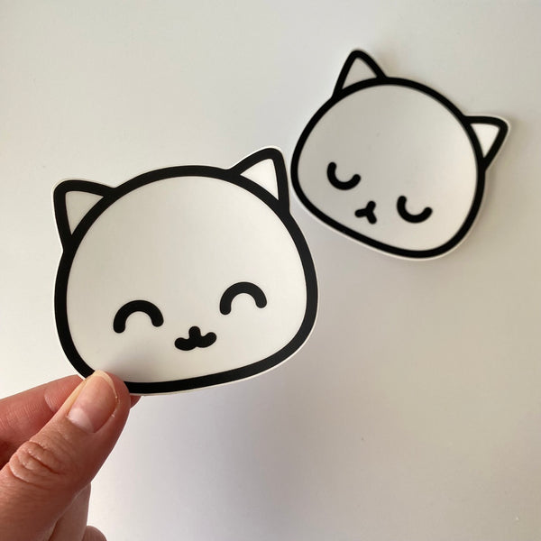 Happy and Sad Cat Vinyl Sticker Set