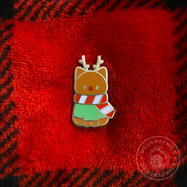 Reindeer Cat Enamel Pin