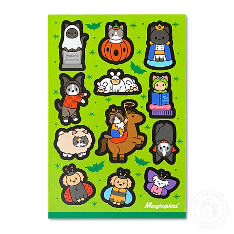 Halloween Pets Vinyl Sticker Sheet S2202