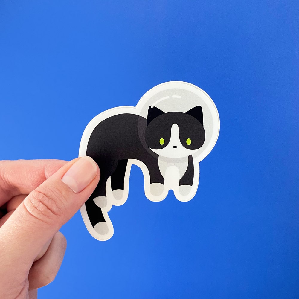 Tuxedo Space Cat Vinyl Sticker