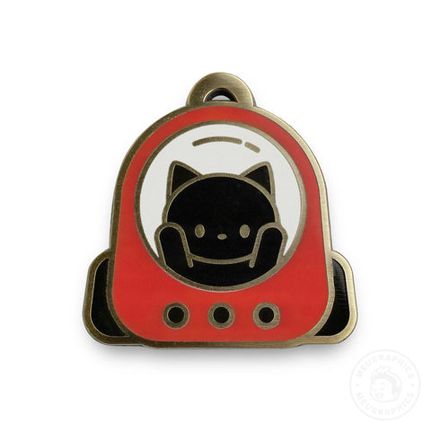 Cat Red Space Backpack Enamel Pin