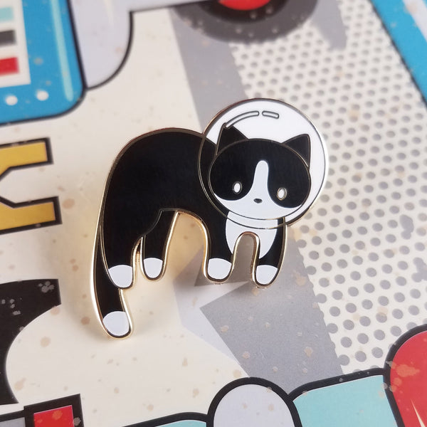Tuxedo Space Cat Enamel Pin