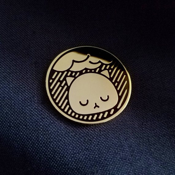 SECONDS Gloomy Rainy Kitty Enamel Pin