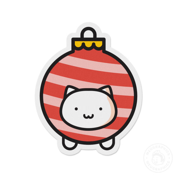Red Cat Ornament Vinyl Sticker