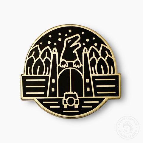 Jurassic Black Enamel Pin