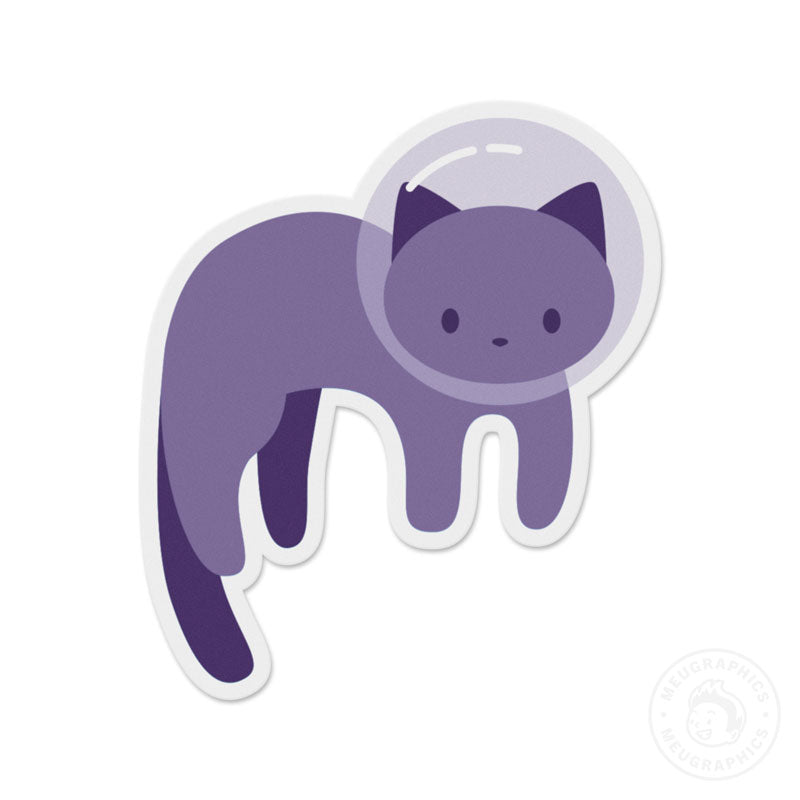 Purple Space Cat Vinyl Sticker