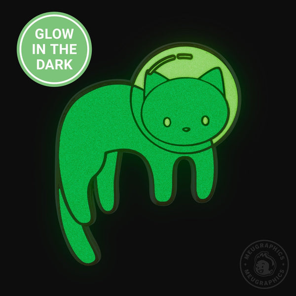 Indigo Glow in the Dark Space Cat Enamel Pin