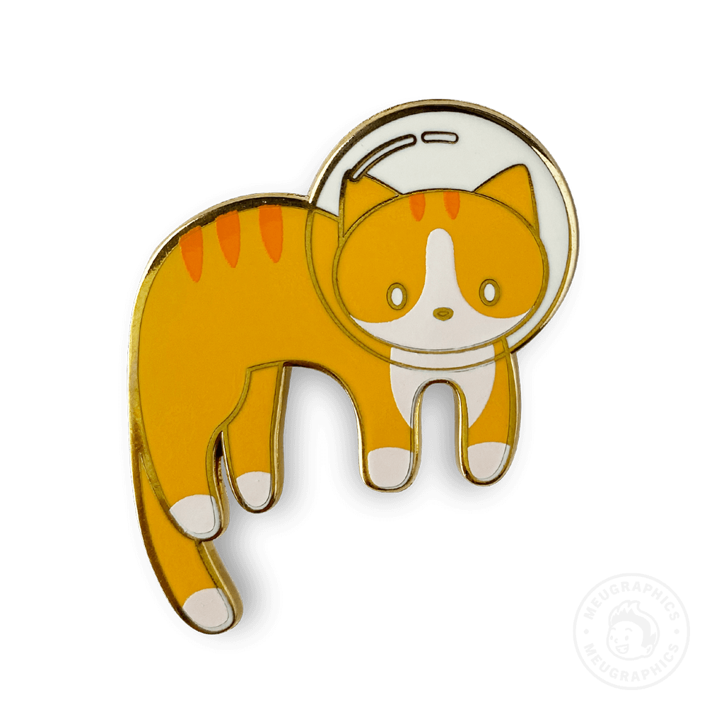 Orange Tabby Space Cat Enamel Pin