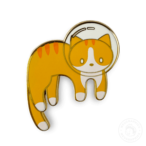 Orange Tabby Space Cat Enamel Pin