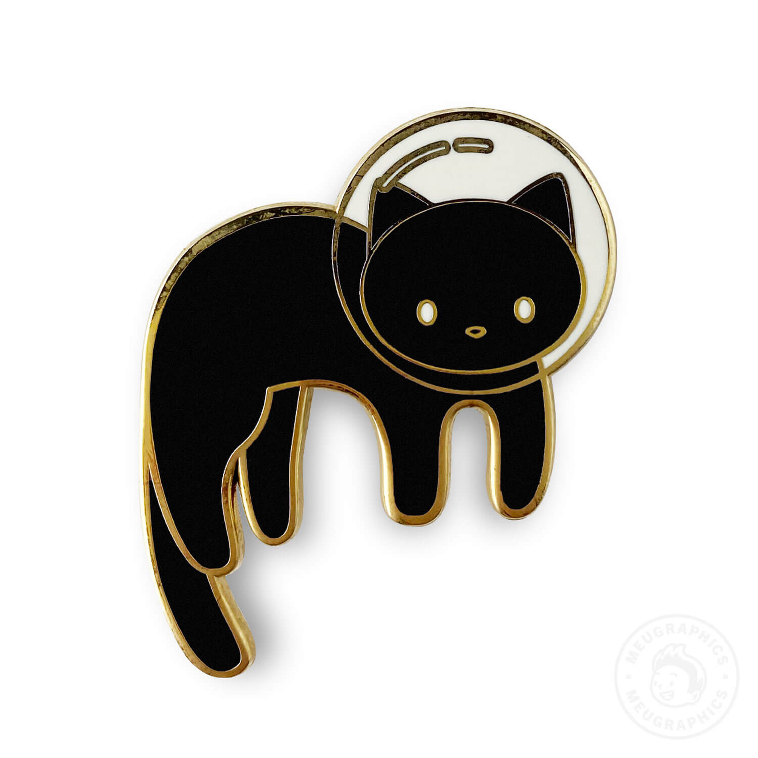 Black Space Cat Enamel Pin – Meugraphics