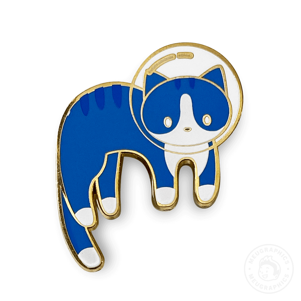 Blue Tabby Space Cat Enamel Pin