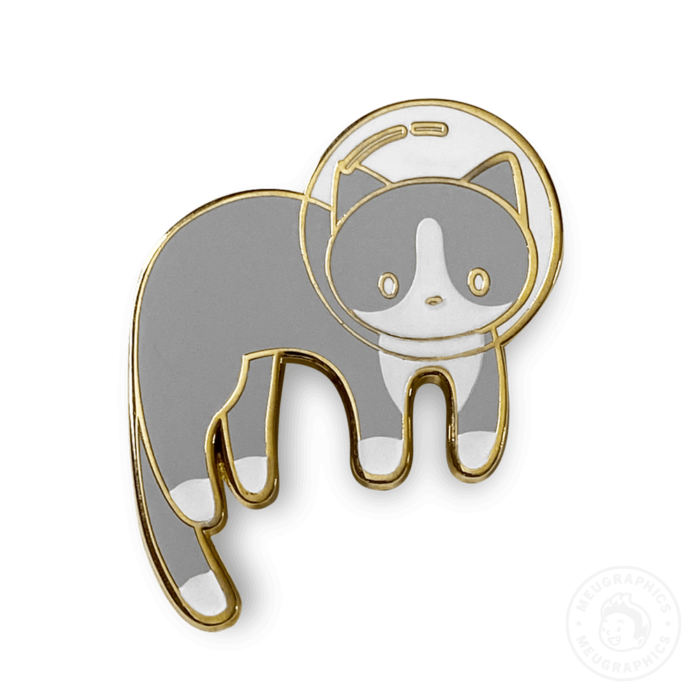 SECONDS Gray Tuxedo Cat Enamel Pin