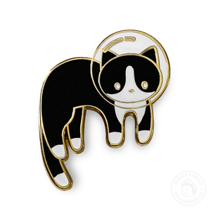 Tuxedo Space Cat Enamel Pin